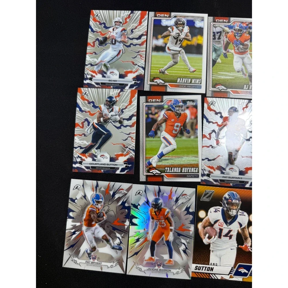 Denver Broncos NFL Card Lot (13 Cards) - Bo Nix RC, Pat Surtain, Sutton